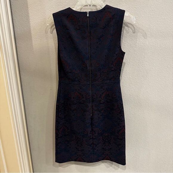 Kobi Halperin | 2 | navy jacquard knee length shirt dress sleeveless dress - Picture 5 of 9